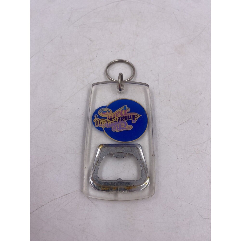 Vintage Acrylic Bottle Opener Keyring THE AMAZEMENT PARK Souvenir
